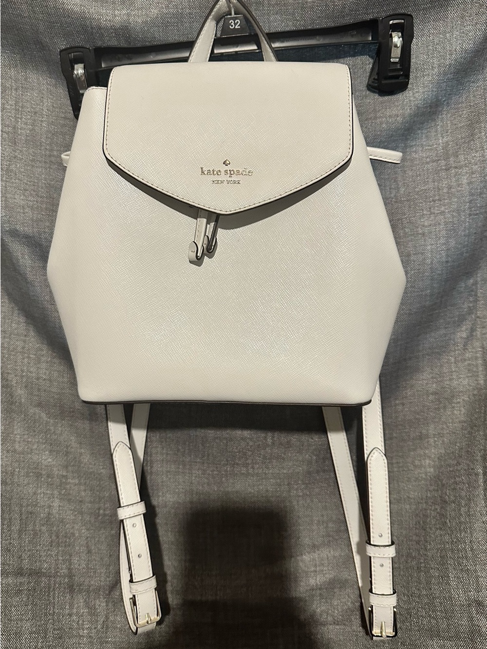kate spade white saffiano leather backpack